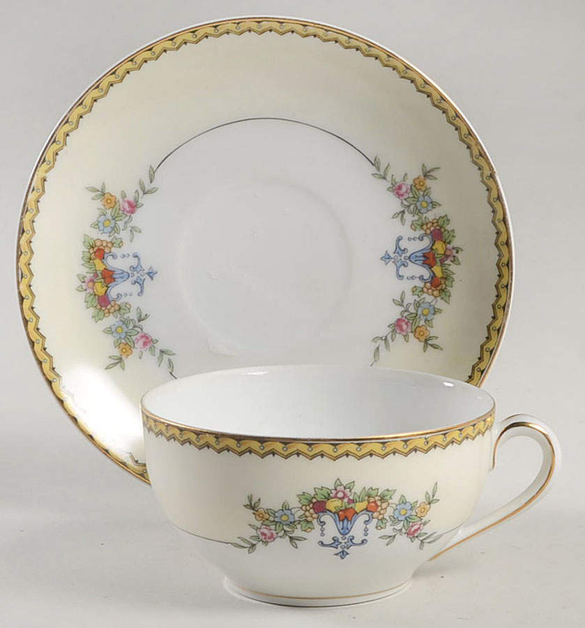 Modjeska Flat Cup & Saucer Set by Noritake-1