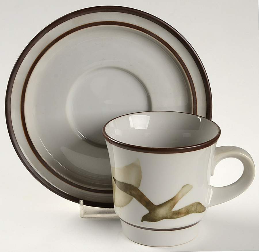 Moon Flight Flat Cup & Saucer Set by Noritake-1