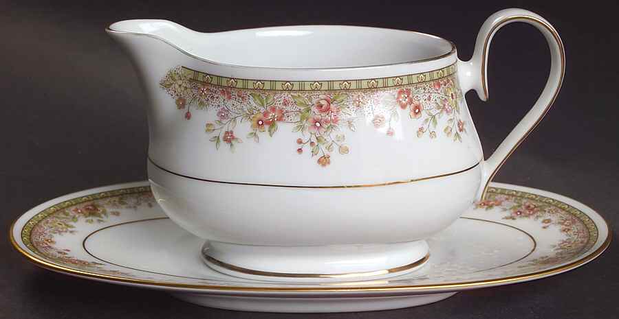 Morning Jewel Gravy Boat & Underplate (Relish/Butter) by Noritake-1
