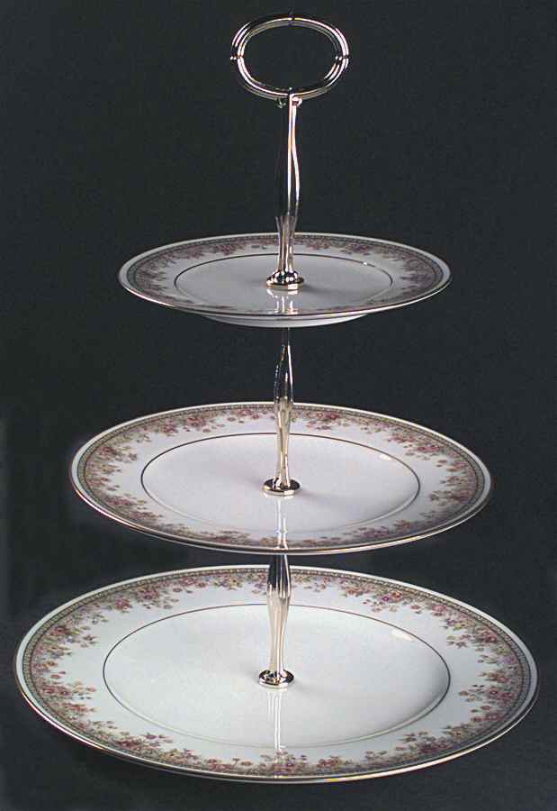 Morning Jewel 13 7/8"-14 1/4" 3-Tiered Serving Tray(DP,SP,BB) HC by Noritake-1