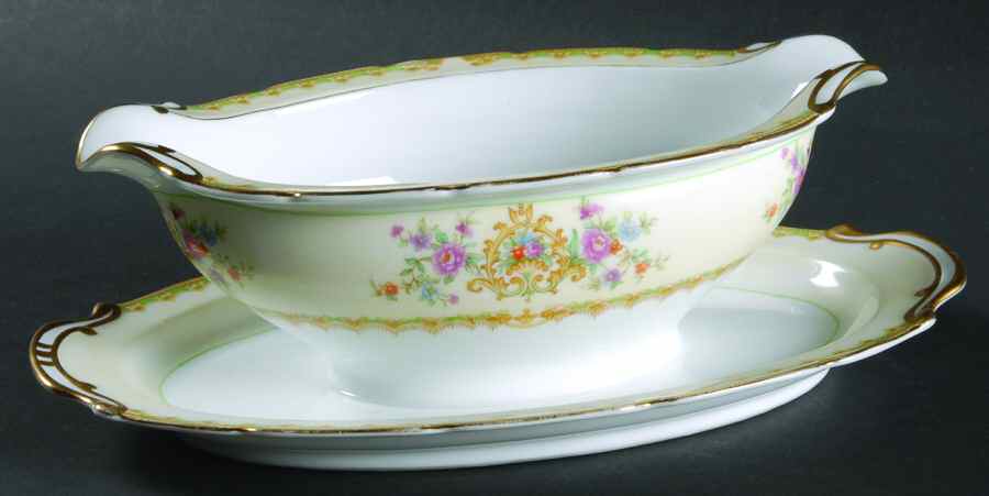 Monarch Gravy Boat with Attached Underplate by Noritake-1