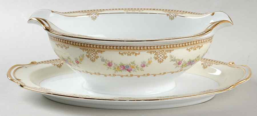 Monnette Gravy Boat with Attached Underplate by Noritake-1