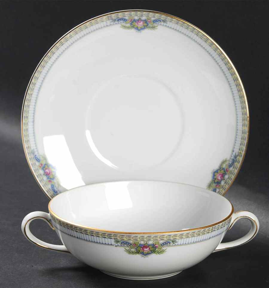 Montclare Flat Cream Soup Bowl & Saucer Set by Noritake-1