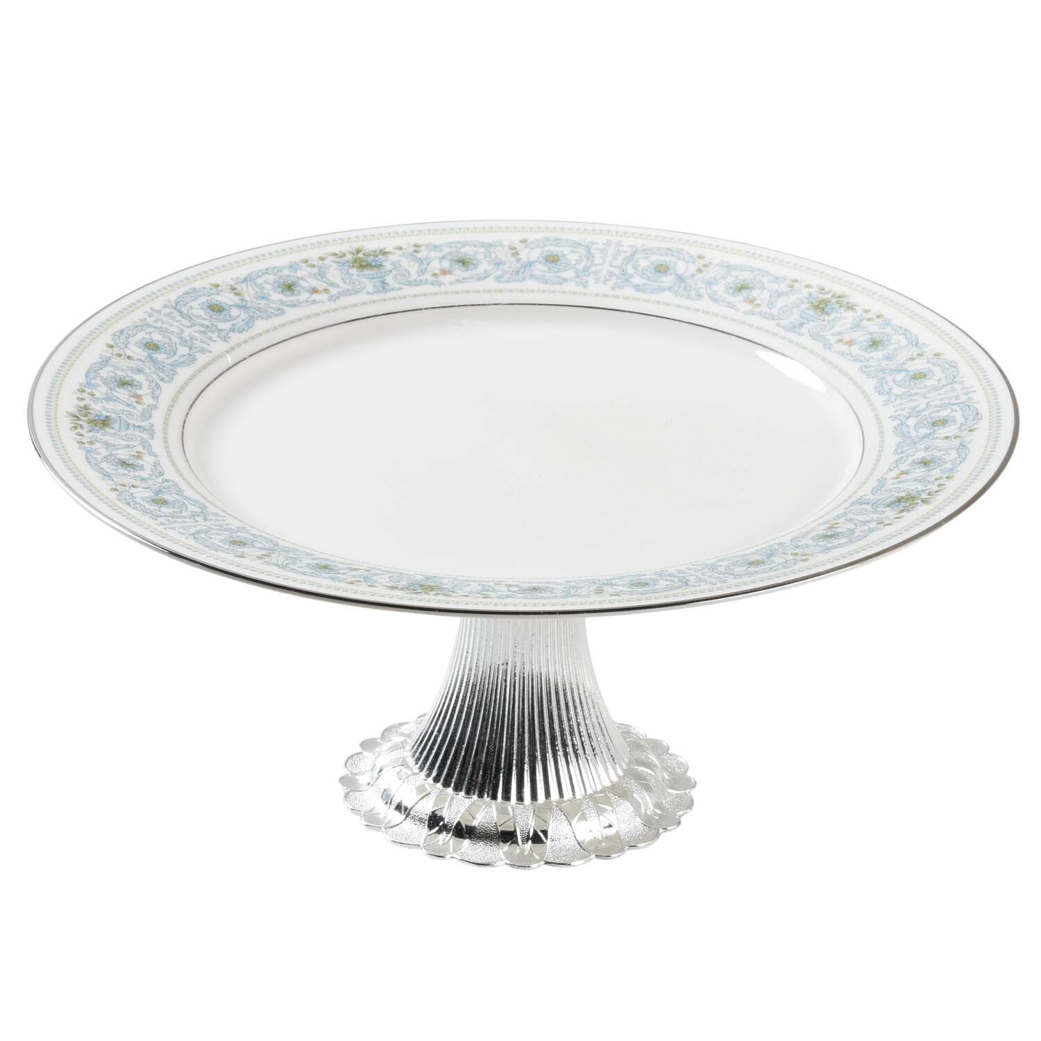 Monteleone Cake Stand with 4"-5" Metal Pedestal  Hc by Noritake-1