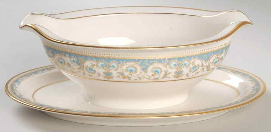 Moonlight Gravy Boat with Attached Underplate by Noritake-1