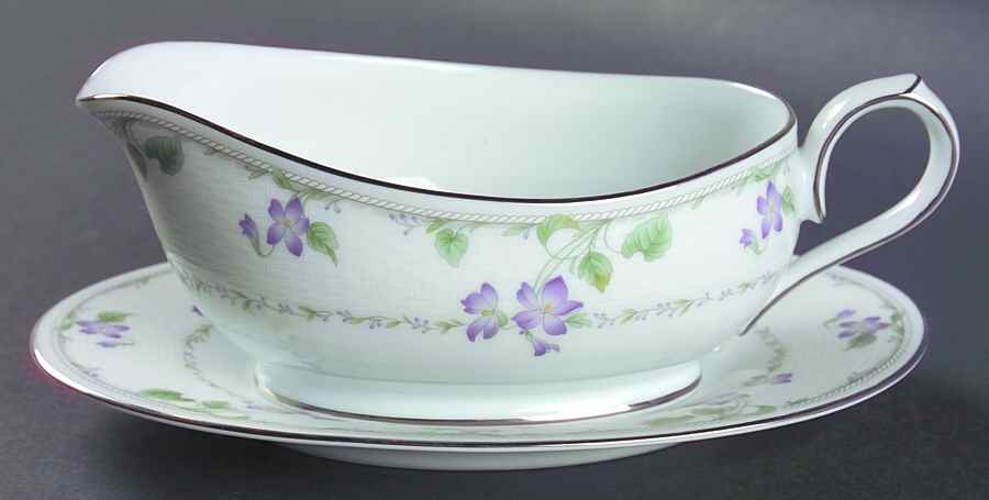 Morning Poem Gravy Boat & Underplate by Noritake-1