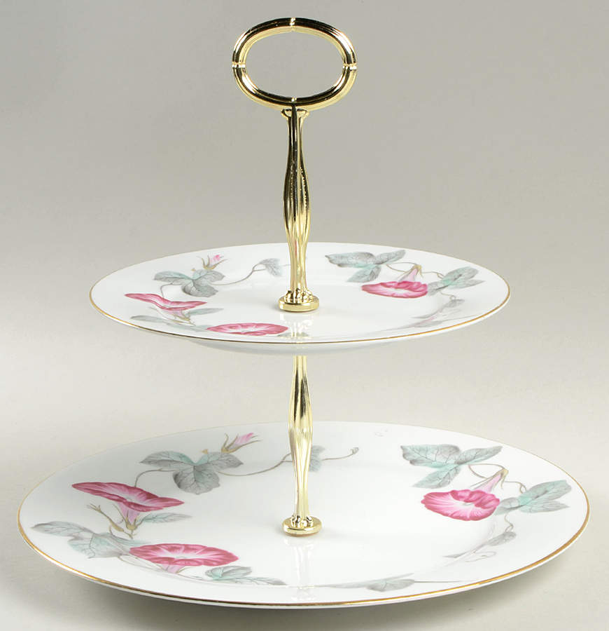 Morning Glory 6 5/8"-10"  2 Tiered Serving Tray (Dp, Sp) HC by Noritake-1