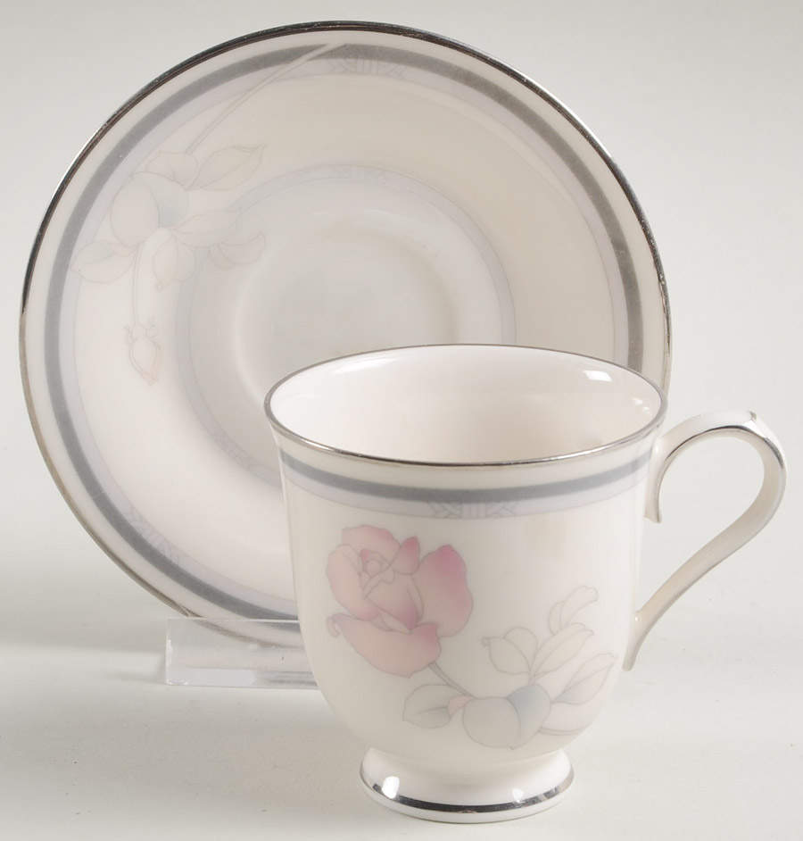 Moonlight Rose Footed Demitasse Cup & Saucer Set by Noritake-1