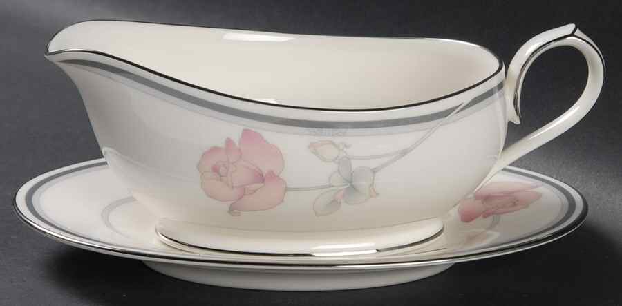Moonlight Rose Gravy Boat & Underplate by Noritake-1