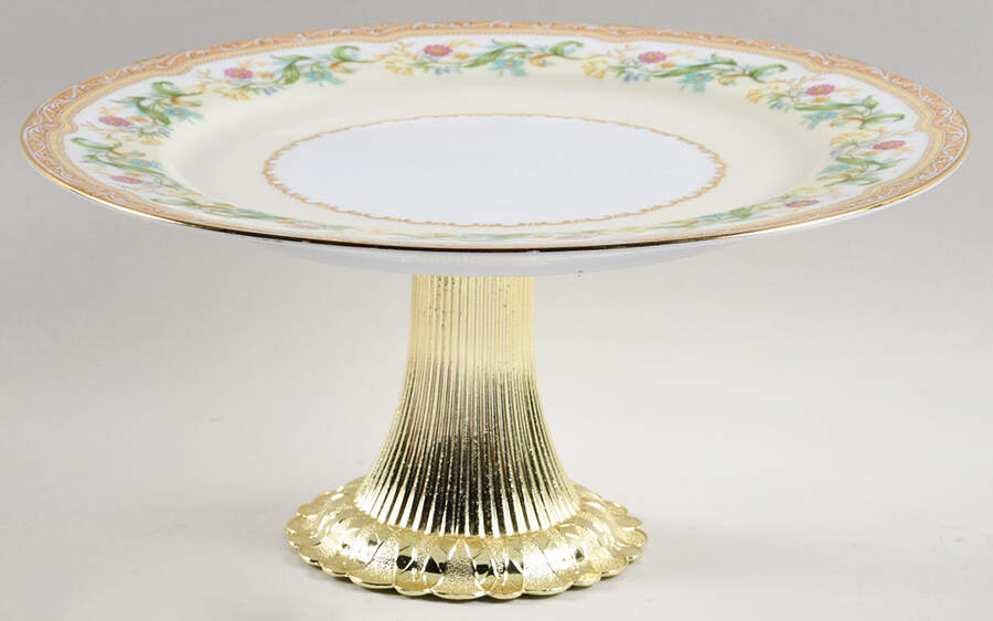 Moselle Cake Stand with 4"-5" Metal Pedestal  Hc by Noritake-1
