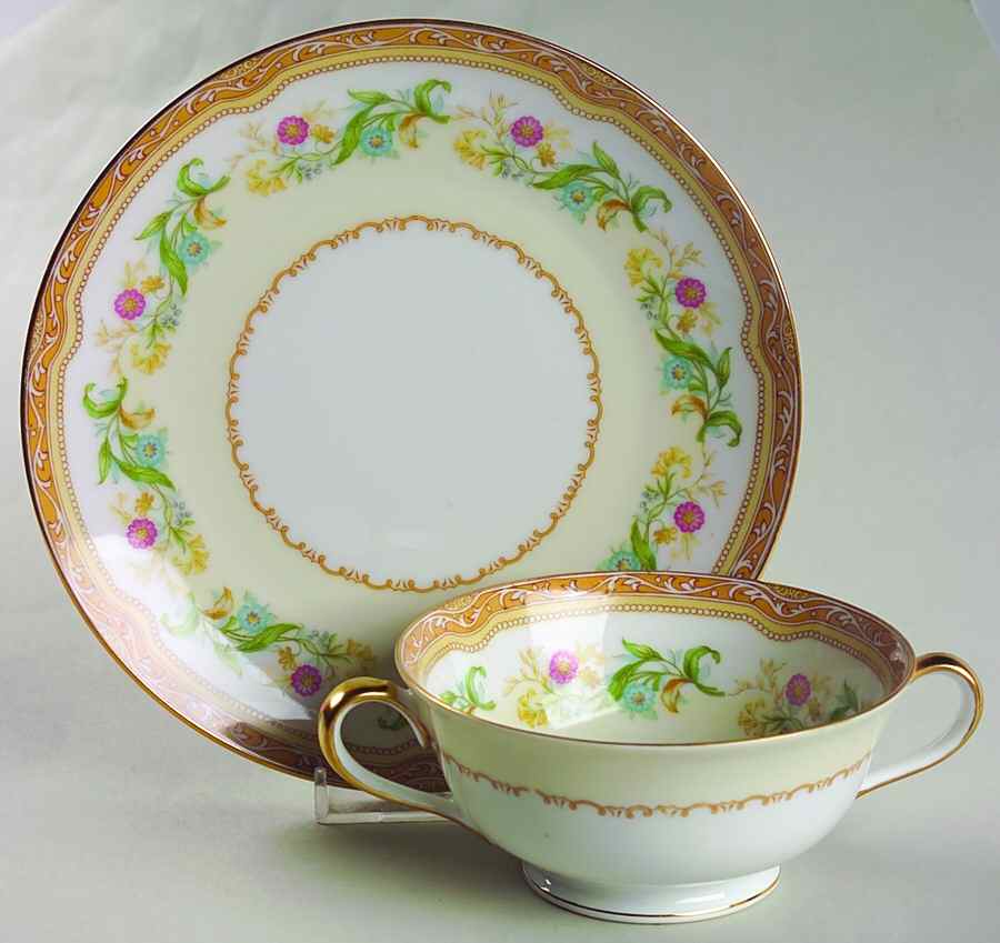 Moselle Footed Cream Soup Bowl & Saucer Set by Noritake-1