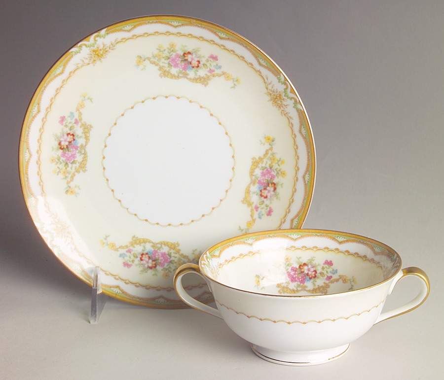 Muriel Footed Cream Soup Bowl & Saucer Set by Noritake-1