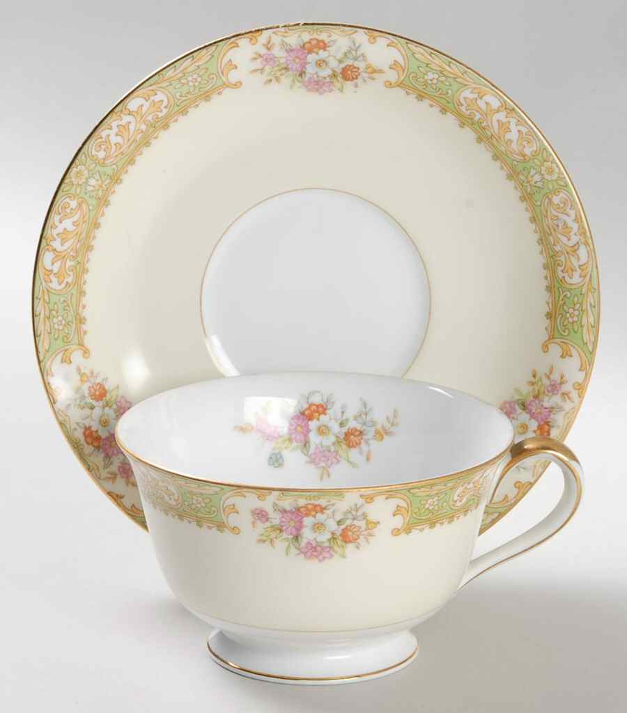 Mystery #102 Footed Cup & Saucer Set by Noritake-1