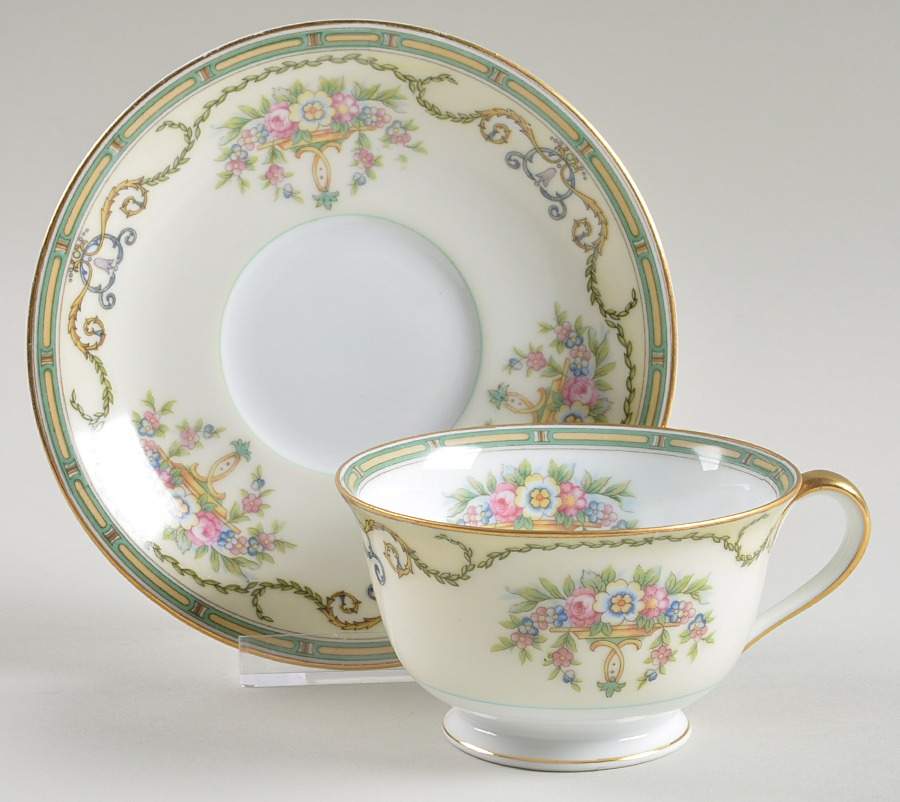 Mystery #105 Footed Cup & Saucer Set by Noritake-1