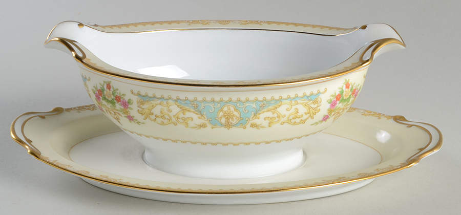 Mystery #109 Gravy Boat with Attached Underplate by Noritake-1