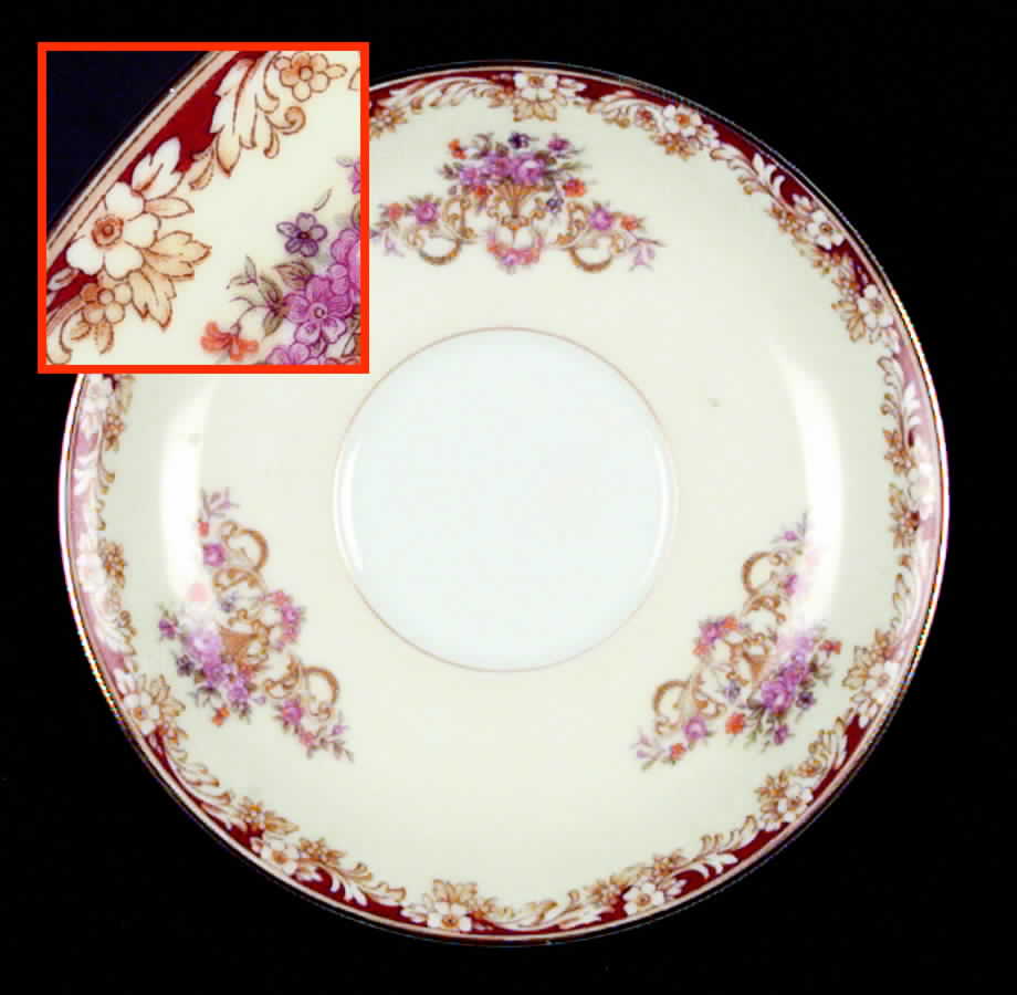 Mystery #114 Burgundy Saucer by Noritake-1