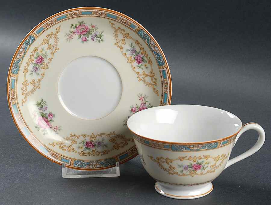 Mystery #119 Footed Cup & Saucer Set by Noritake-1