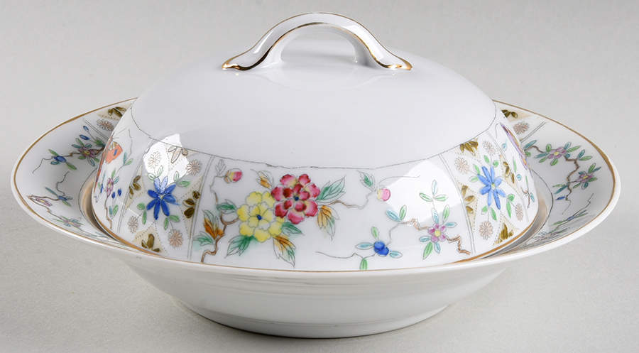 Mystery #122 Round Covered Butter by Noritake-1