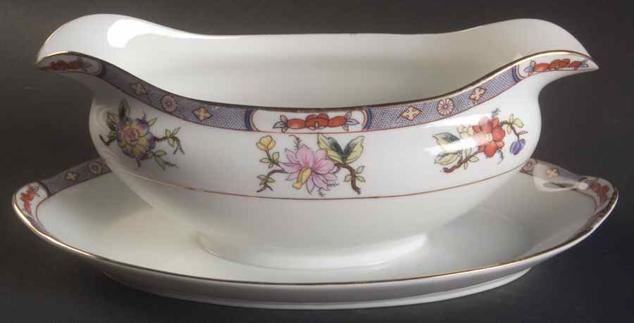 Mystery #12a Gravy Boat with Attached Underplate by Noritake-1