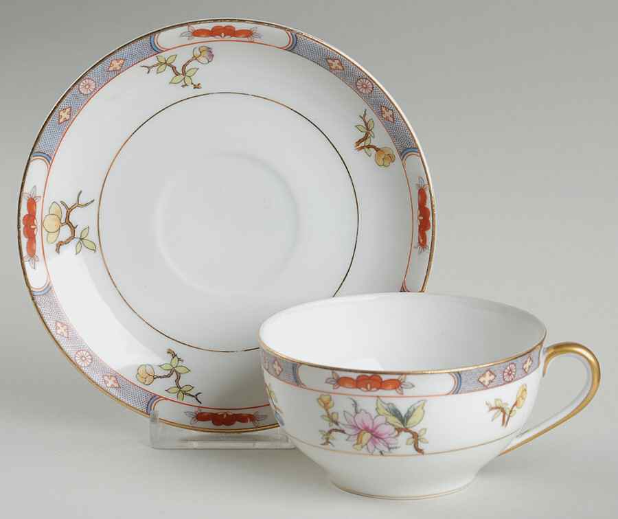 Mystery #12a Flat Cup & Saucer Set by Noritake-1