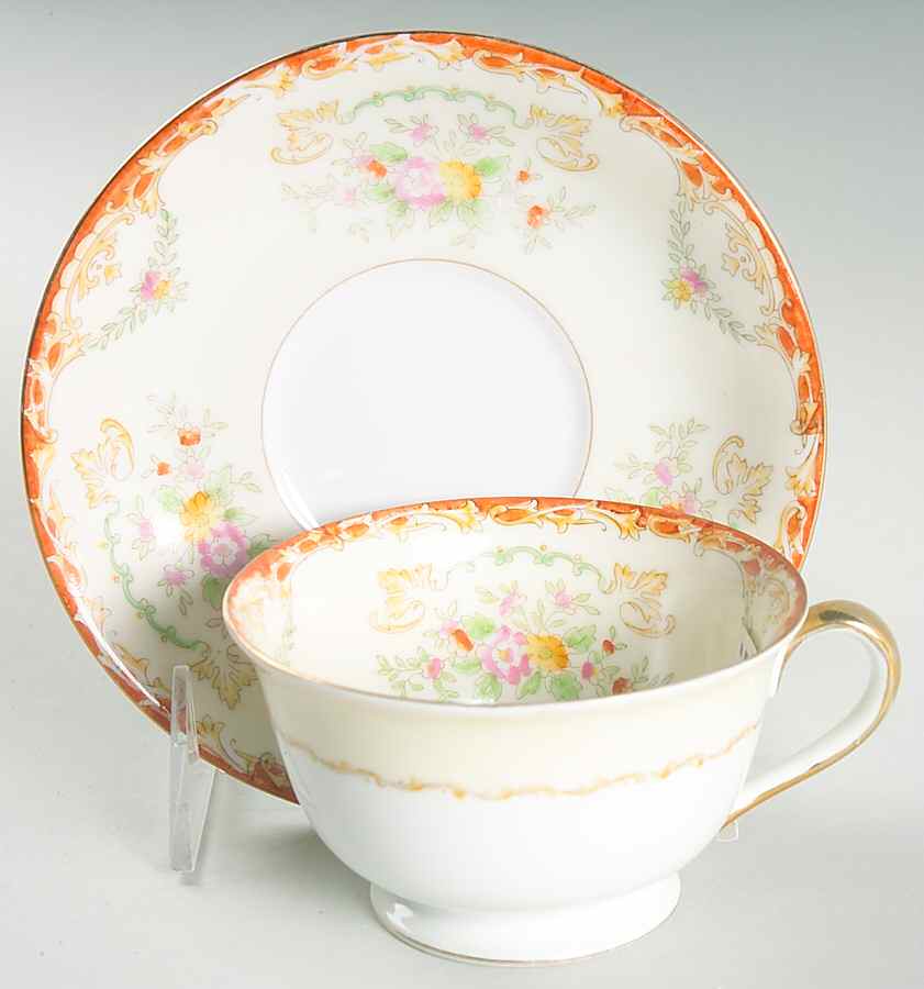 Mystery #131 Footed Cup & Saucer Set by Noritake-1