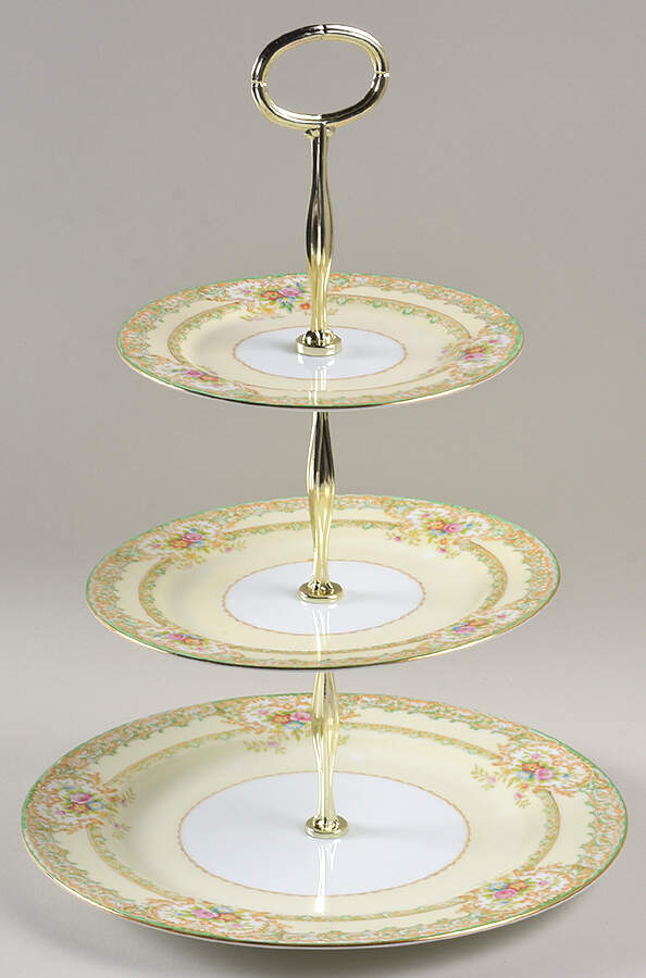 Mystery #134 13 7/8"-14 1/4" 3-Tiered Serving Tray(DP,SP,BB) HC by Noritake-1