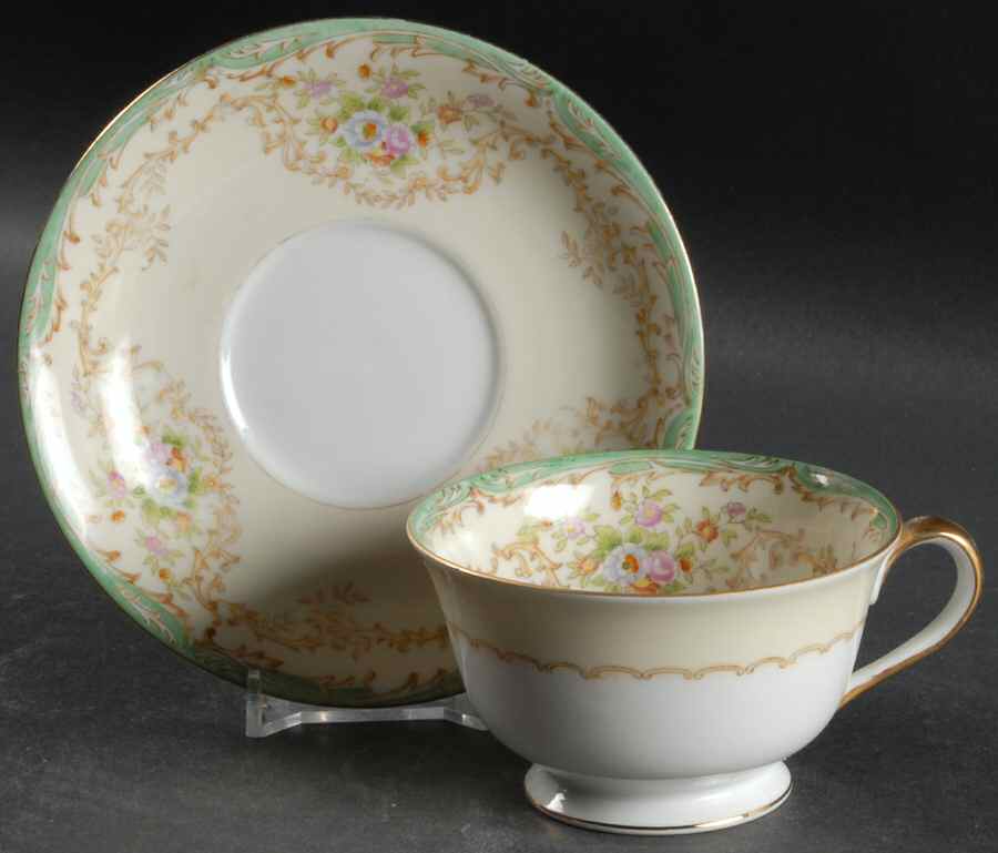 Mystery #136 Footed Cup & Saucer Set by Noritake-1