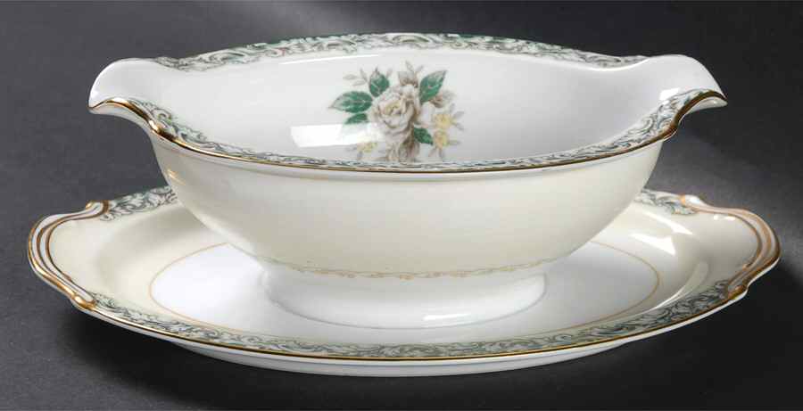 Mystery #14 Gravy Boat with Attached Underplate by Noritake-1