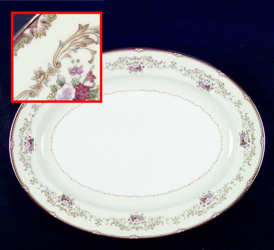 Mystery #145 16" Oval Serving Platter by Noritake-1