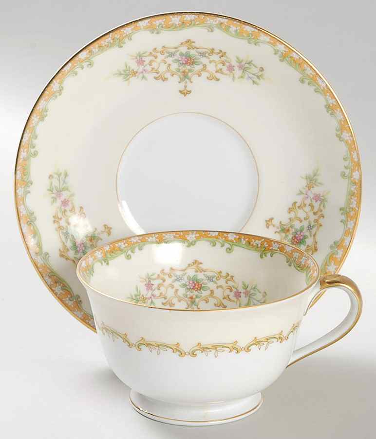 Mystery #157 Footed Cup & Saucer Set by Noritake-1