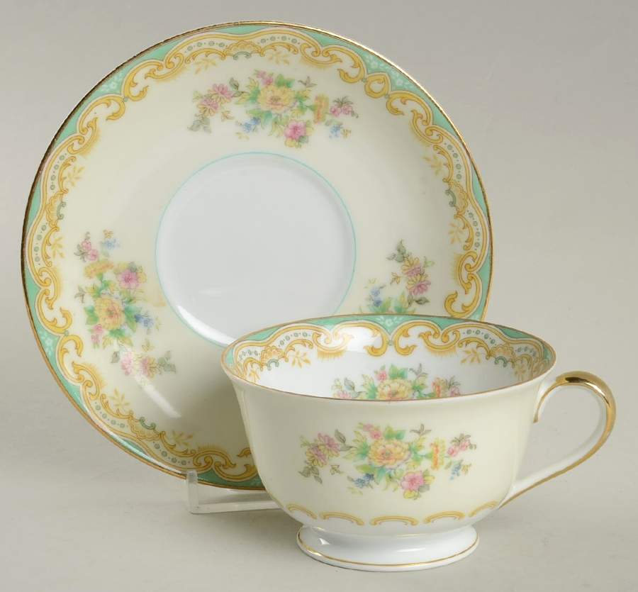 Mystery #160 Footed Cup & Saucer Set by Noritake-1
