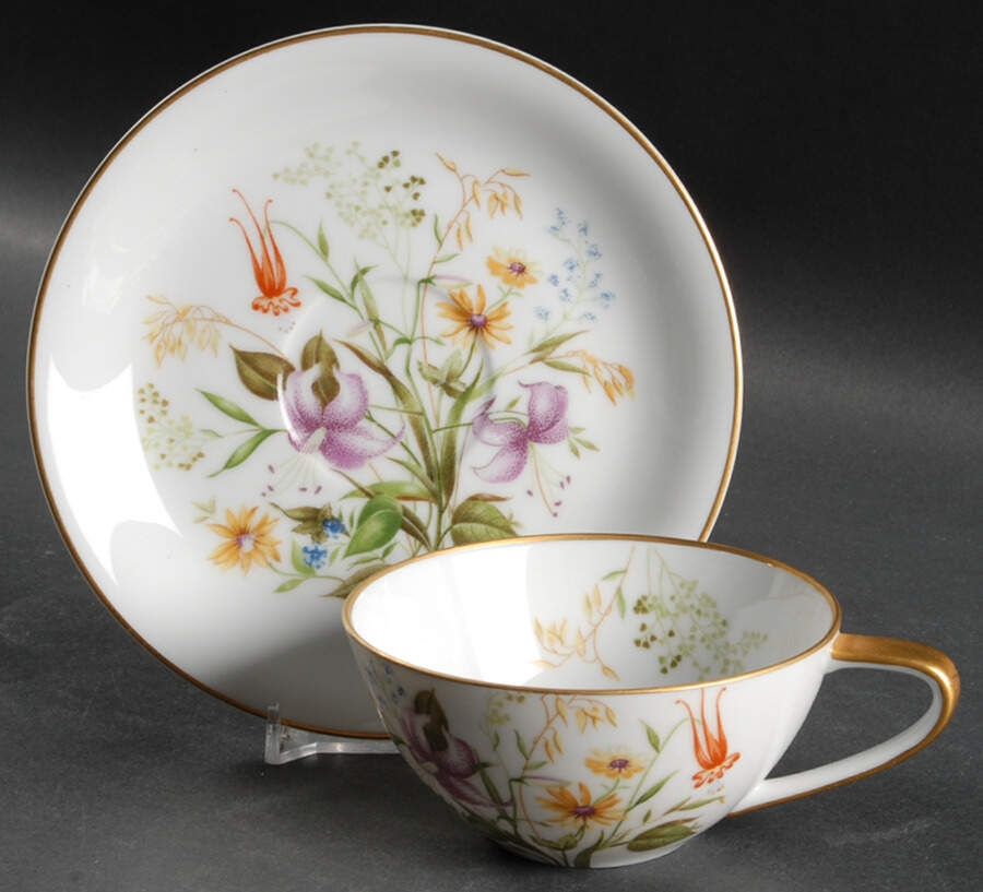 Mystery #164 Flat Cup & Saucer Set by Noritake-1
