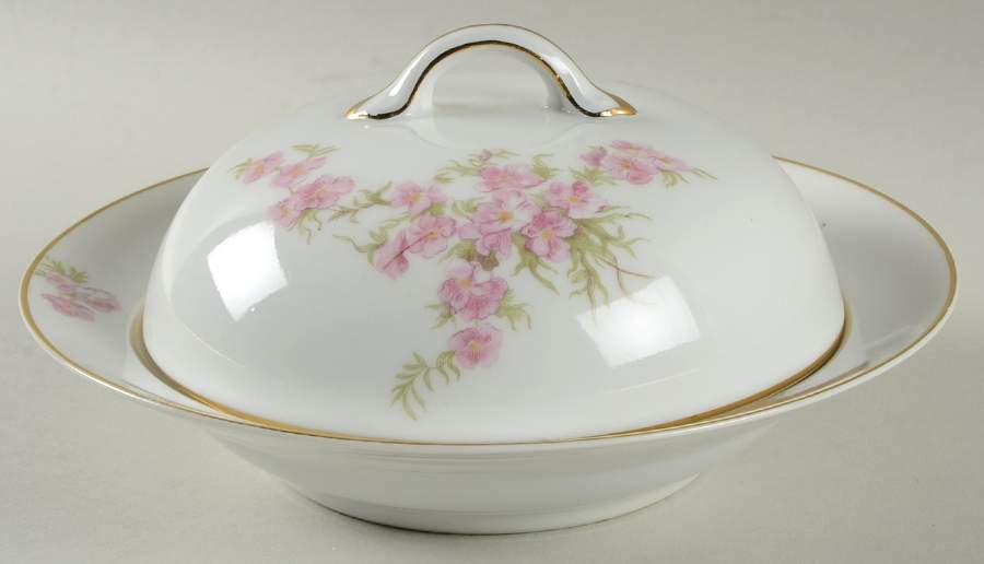 Mystery #17 Round Covered Butter with Strainer by Noritake-1