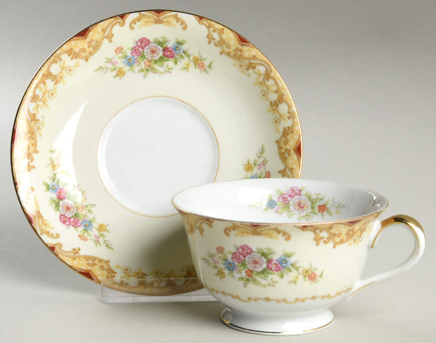 Mystery #176 Footed Cup & Saucer Set by Noritake-1