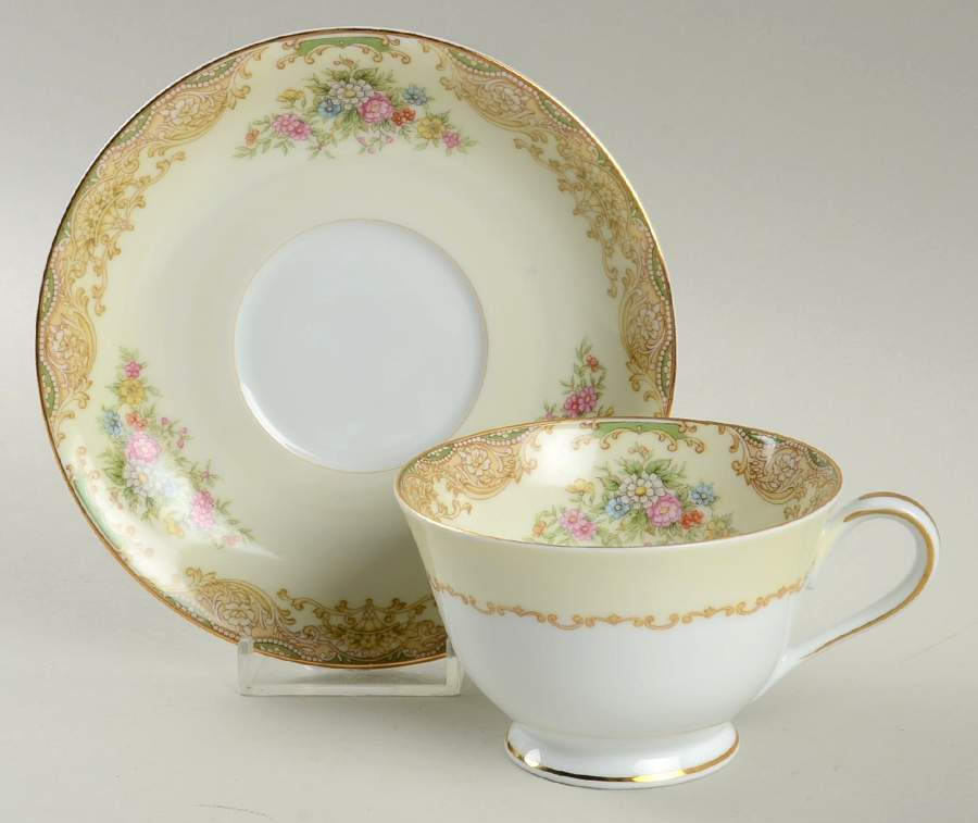 Mystery #177 Footed Cup & Saucer Set by Noritake-1