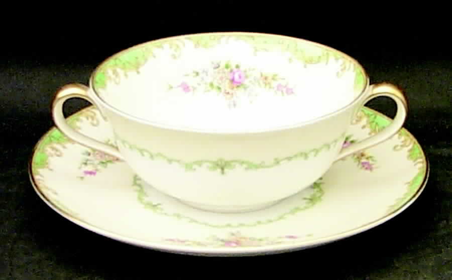 Mystery #18 Flat Cream Soup Bowl & Saucer Set by Noritake-1