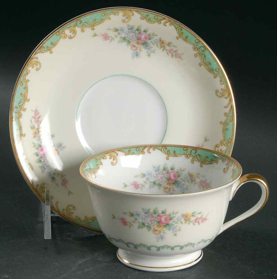 Mystery #18 Footed Cup & Saucer Set by Noritake-1