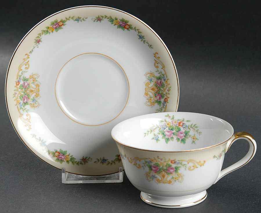 Mystery #180 Footed Cup & Saucer Set by Noritake-1