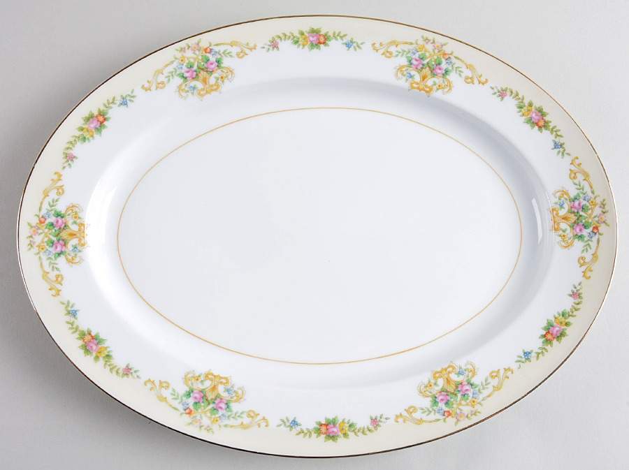 Mystery #180 13" Oval Serving Platter by Noritake-1