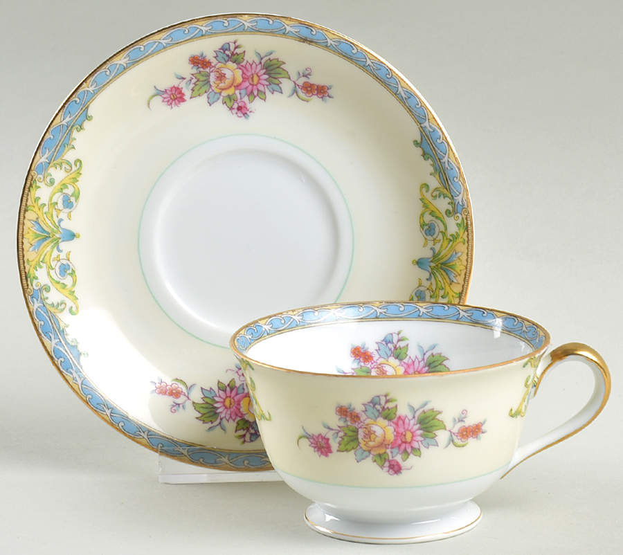 Mystery #183 Footed Cup & Saucer Set by Noritake-1