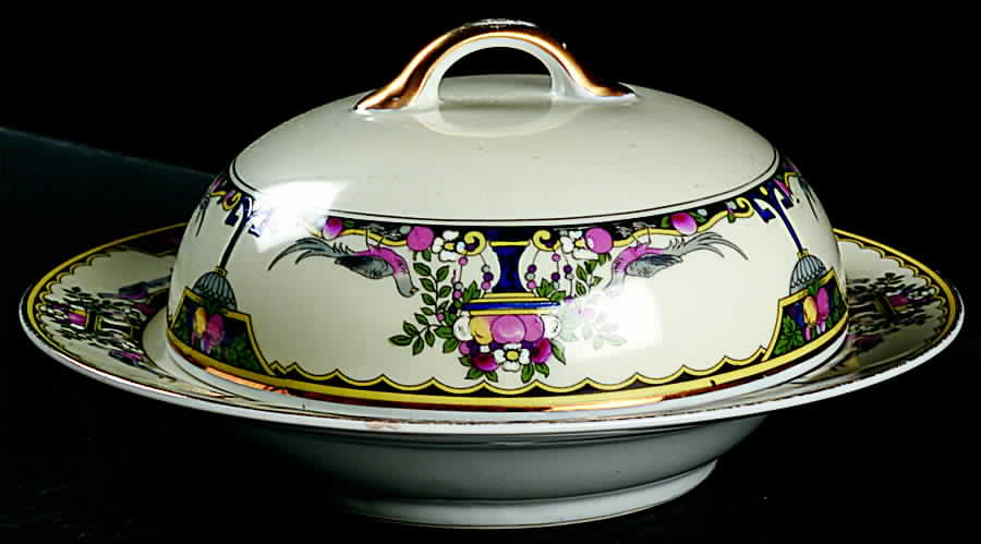Mystery #187 Round Covered Butter by Noritake-1