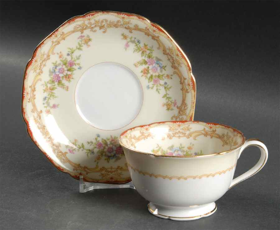 Mystery #195 Footed Cup & Saucer Set by Noritake-1