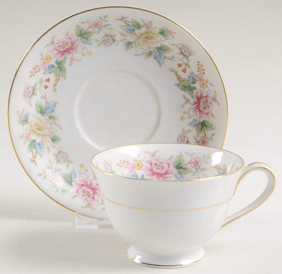 Mystery #196 Footed Demitasse Cup & Saucer Set by Noritake-1
