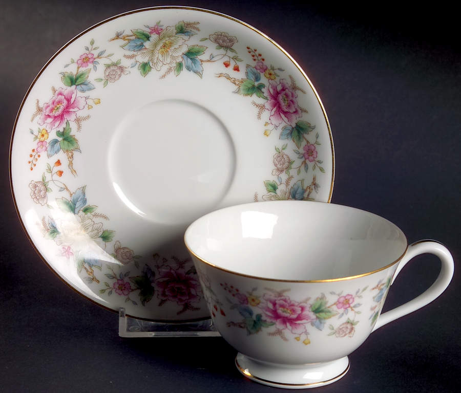 Mystery #196 Footed Cup & Saucer Set by Noritake-1