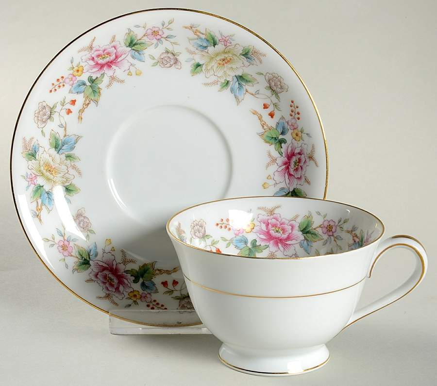 Mystery #196 Footed Cup & Saucer Set by Noritake-1