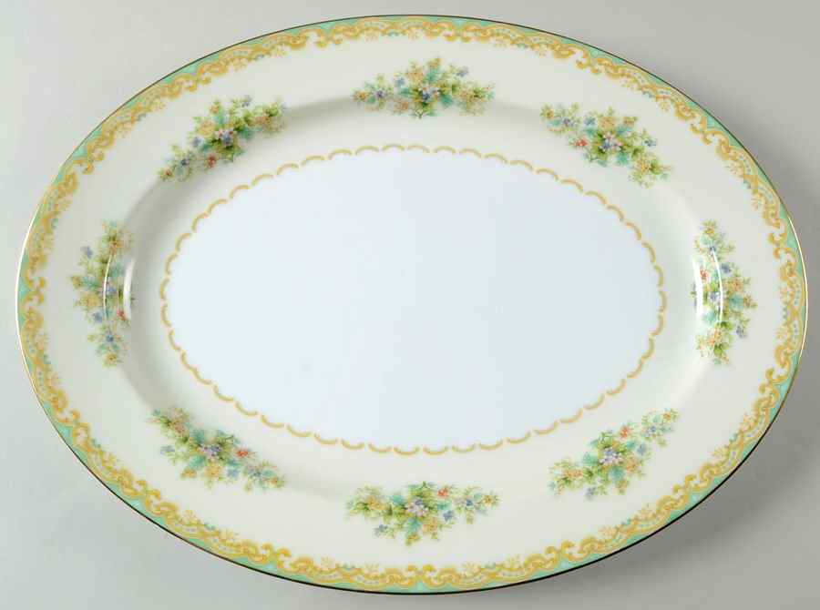Mystery #197 16" Oval Serving Platter by Noritake-1