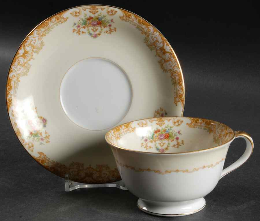 Mystery #198 Footed Cup & Saucer Set by Noritake-1