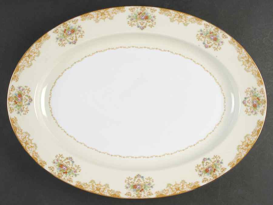 Mystery #198 16" Oval Serving Platter by Noritake-1