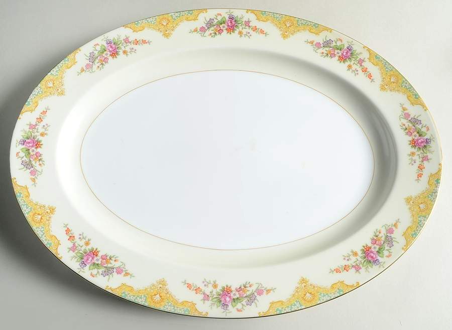 Mystery #207g 16" Oval Serving Platter by Noritake-1