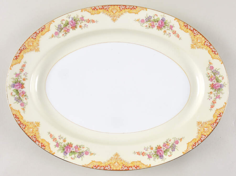 Mystery #207r 13" Oval Serving Platter by Noritake-1